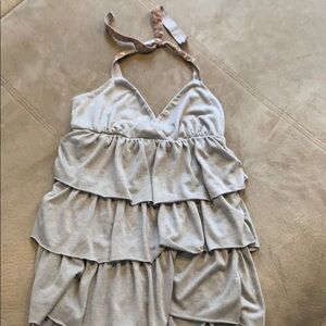 American Eagle gray ruffled halter, cute ties